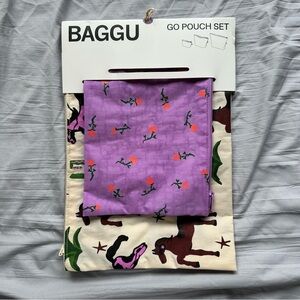 Baggu Painted Prairie Medium and Large Go Pouches